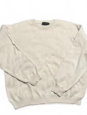 Vintage 90s J. Crew Tan Cream Cotton Crew Neck Size L